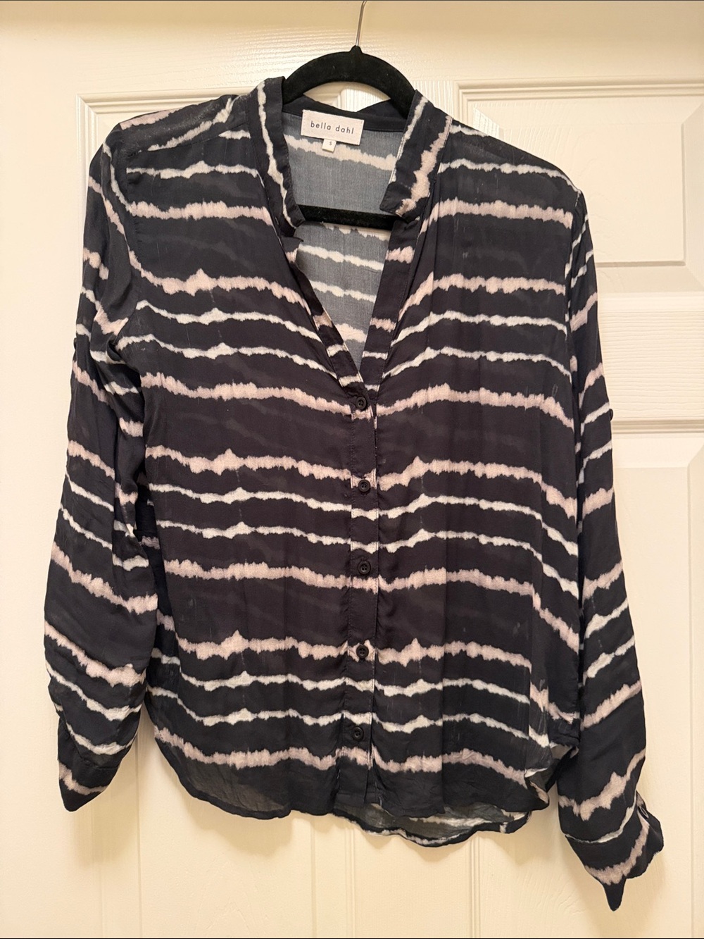 Bella Dahl Black and White Striped Button-Down Shirt